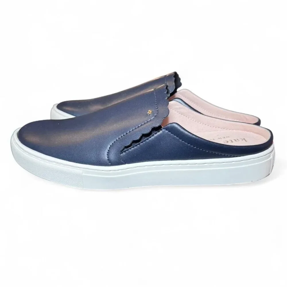 kate spade Navy and Light Pink Slip-On Mules